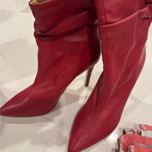Jessica Simpson Vibrant Red Heeled Boots